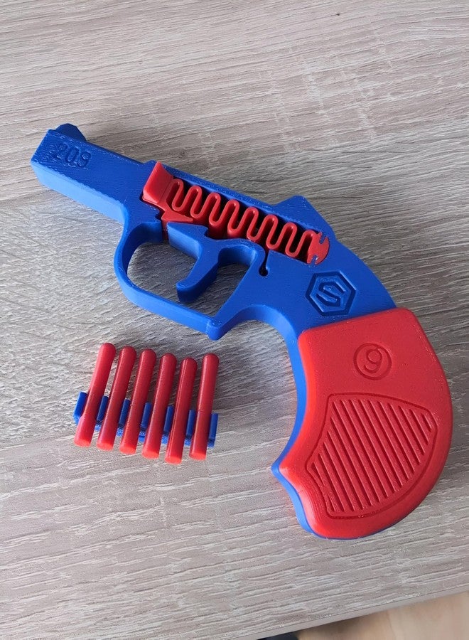 Beoals Foam Toy Revolver with 6 Plastic Darts,Pack of 1, Safe Play Pistol,Figure Toy,Multicolor - Image 4